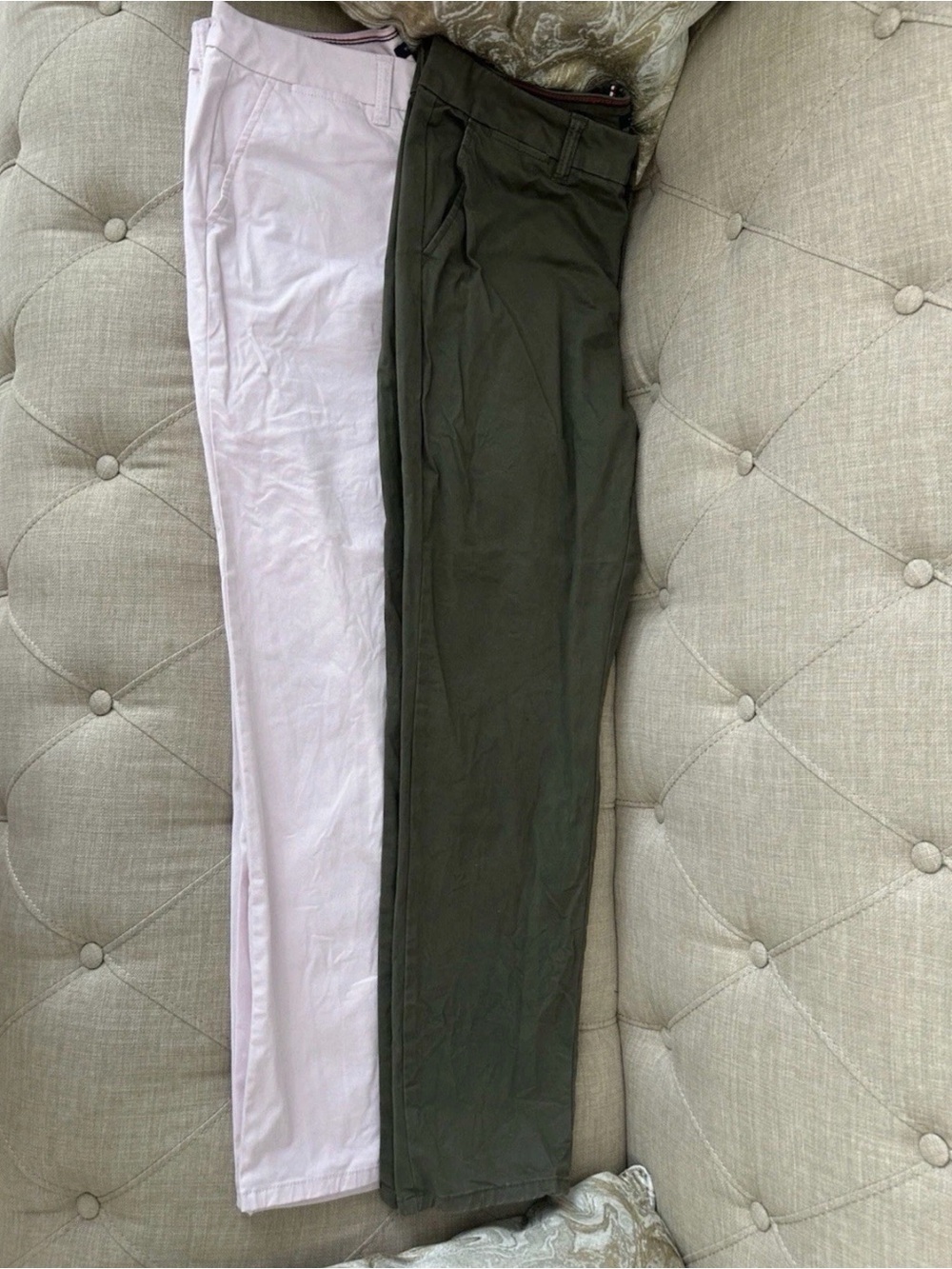 Tommy Hilfiger Women's Straight Leg Chino Pants Lot of 2 Size 8 Pink & Olive - Picture 13 of 15